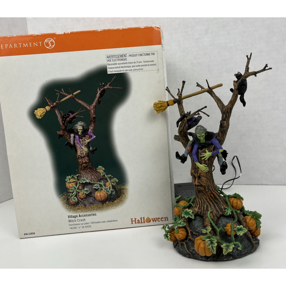 Dept 56 Village Accessories Halloween Witch Crash 56-53056 Spinning Head - Picture 1 of 7